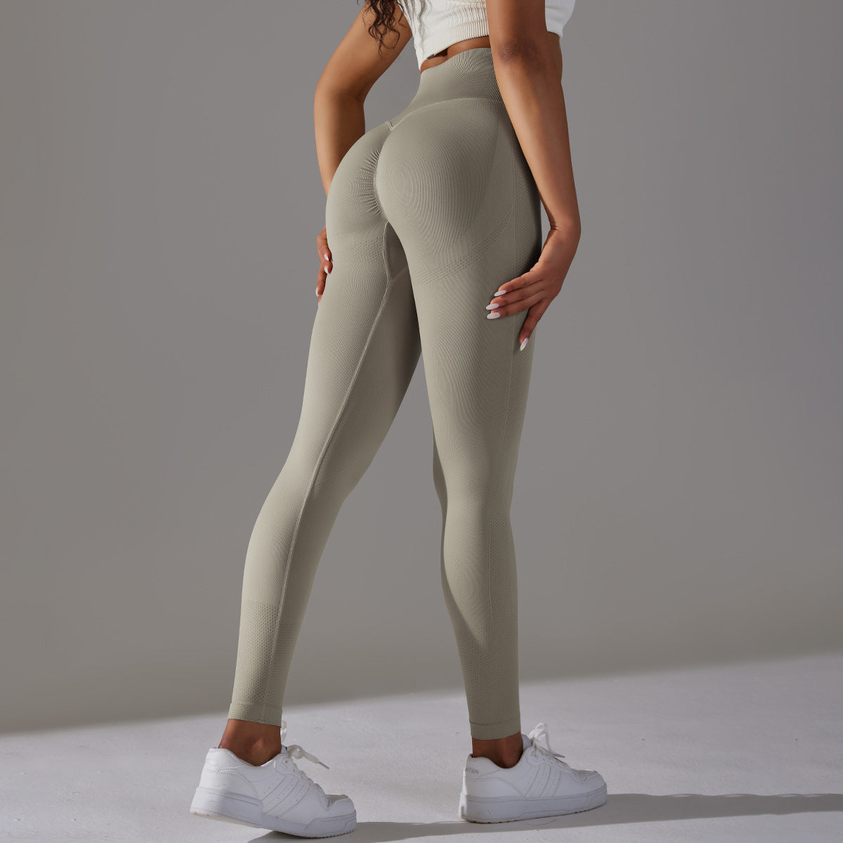 Pantalones de yoga deportivos de cintura alta para mujer, informales, a la moda, con efecto vientre plano y cadera.