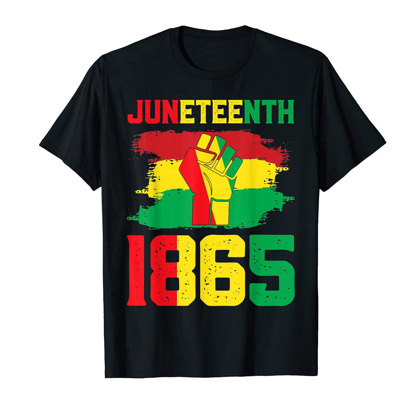 Camiseta unisex informal de manga corta con estampado de letras africanas Juneteenth