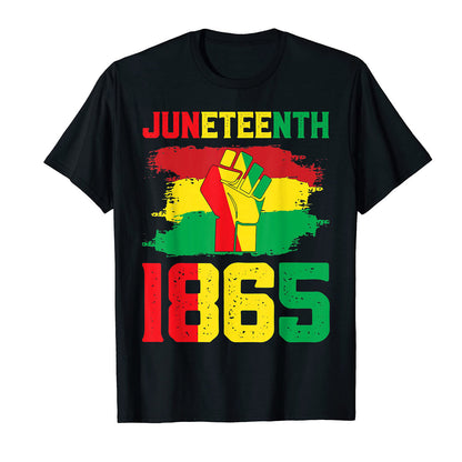 Camiseta unisex informal de manga corta con estampado de letras africanas Juneteenth