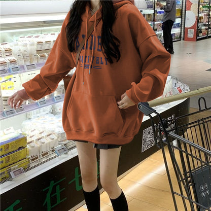 Sudadera con capucha informal de invierno para mujer con forro polar