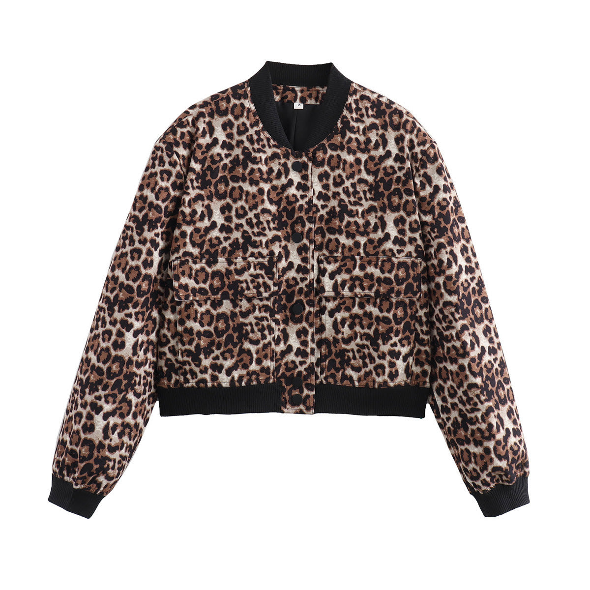 Chaqueta informal de manga larga con bolsillos de color liso a la moda para mujer