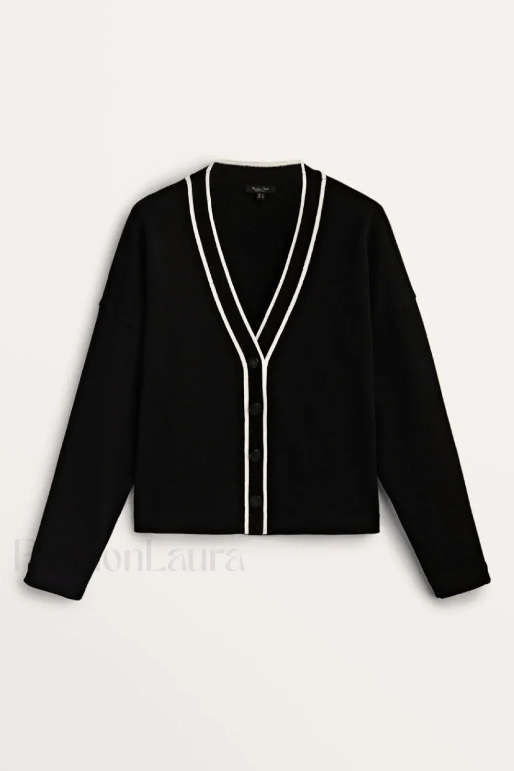 Contrast Knit College Cardigan