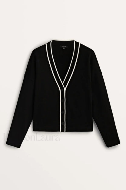 Contrast Knit College Cardigan