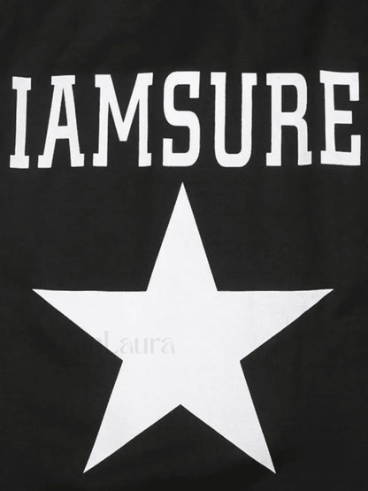 Contrast Star Print Zip-Up Jacket