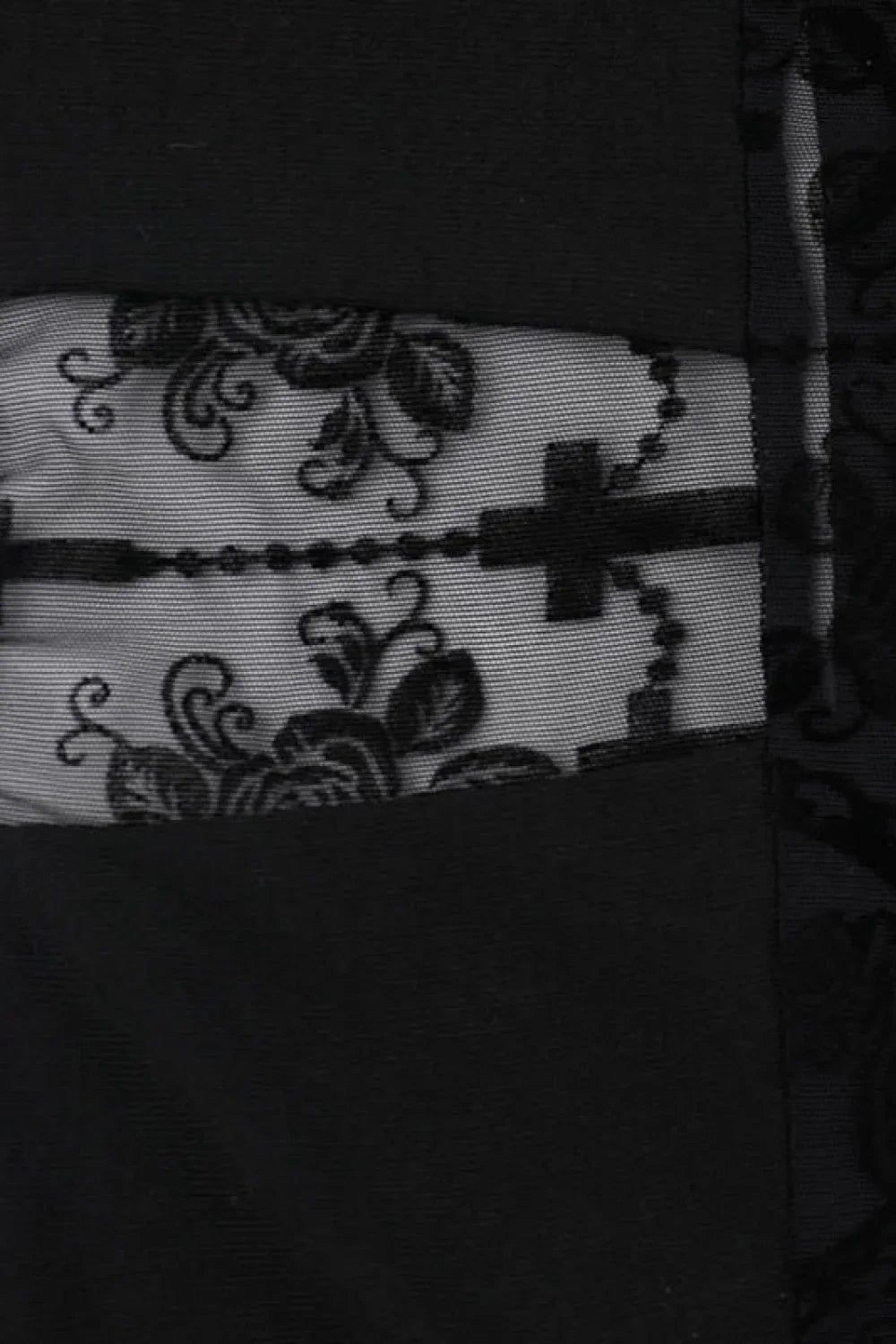 Contrast Stitch Cross Long Sleeve T-Shirt