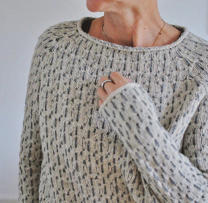 Jersey de punto gris elegante con cuello barco para mujer | Ideal para otoño/invierno