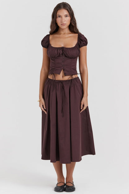 Conjunto de falda midi fruncida Rich Drown