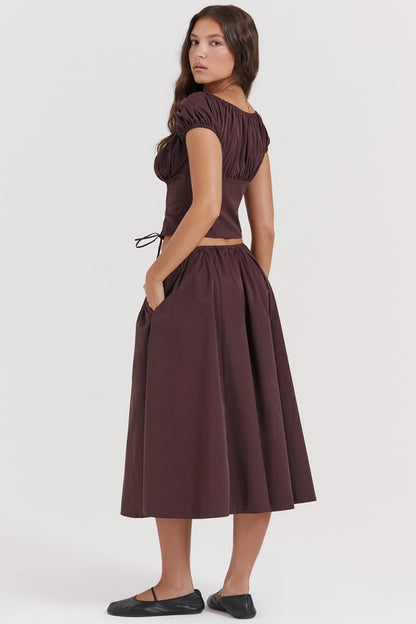 Conjunto de falda midi fruncida Rich Drown
