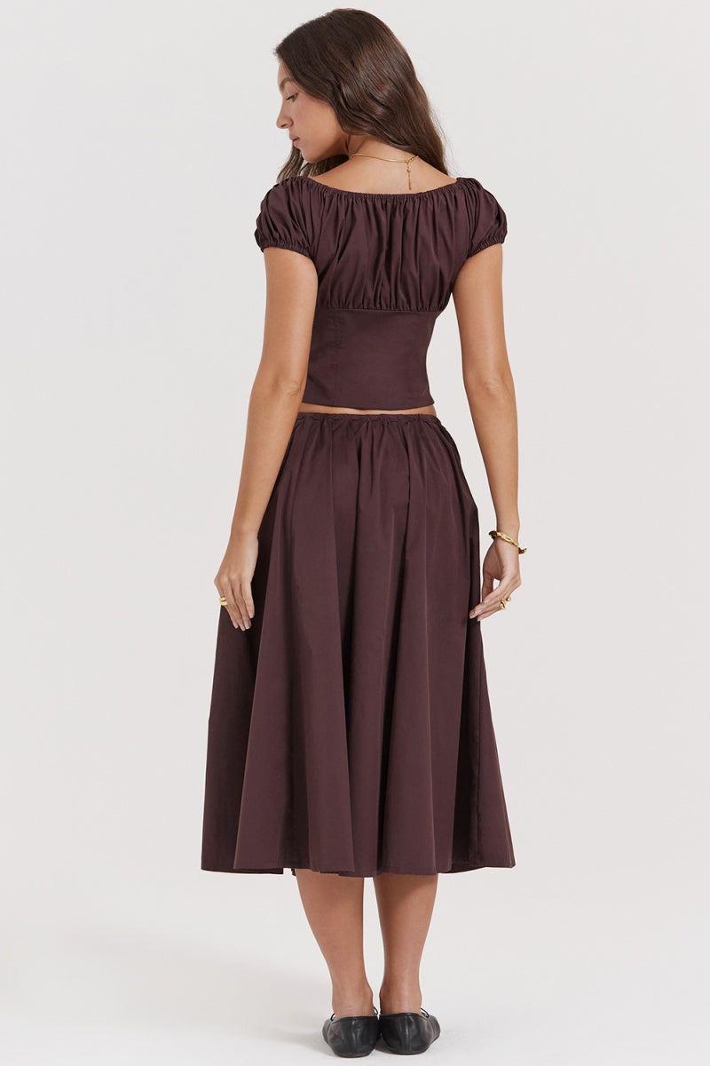 Conjunto de falda midi fruncida Rich Drown