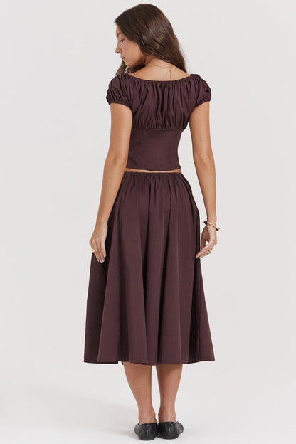 Conjunto de falda midi fruncida Rich Drown