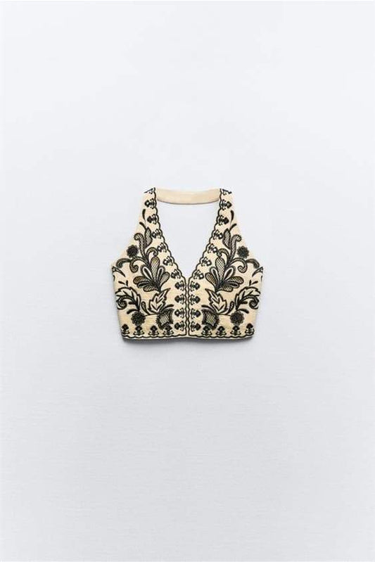 Conjunto de falda floral bordada Cornelia