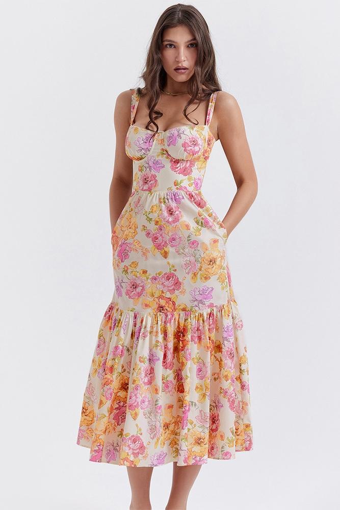 Cottie Printed Flare Midi Dress