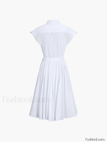 Cotton Blends Sleeveless Trendy Split Midi Dress