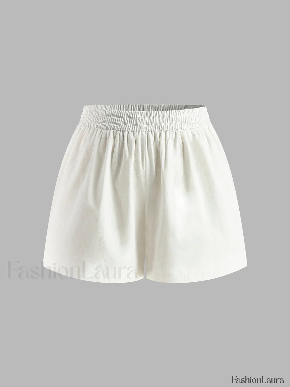Cotton & Linen Backless Halter Top With Shorts Set