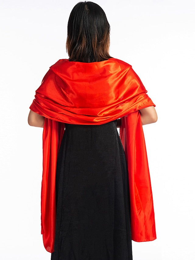 Shawls & Wraps Party Holiday Cocktail Party Silver Red Purple Scarf Pure Color / Satin / Fall / Winter / Spring / Summer for Women