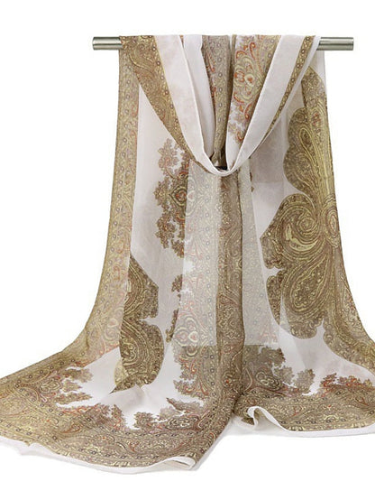 1pcs 160*50cm Multi-Style Holiday Gift Chiffon Print Scarf Wild Fashion Shawl Sunscreen Floral Scarf Scarves for Women