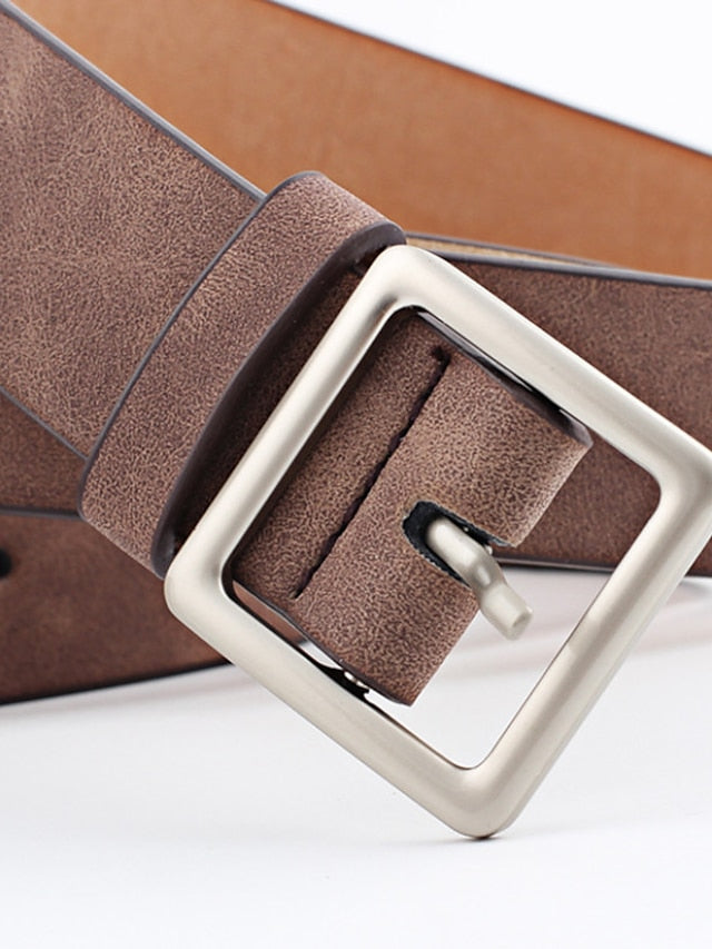 Unisex PU Buckle Belt PU Leather Prong Buckle Plain Casual Classic Party Daily White Black Pink Red for Women