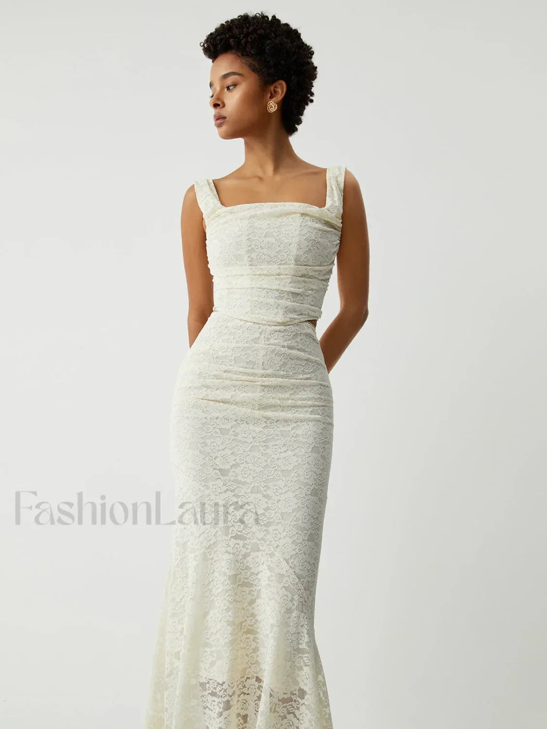 Cream Floral Lace Tie Modern Back Crop Corset Top