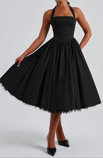 Nicole Midi Dress - Black