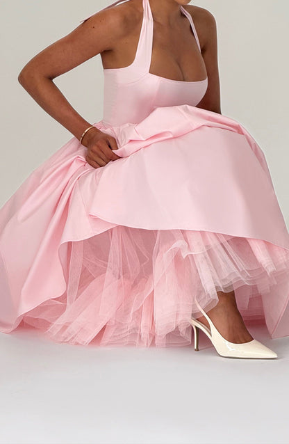 Zoe Midi Dress-Blush