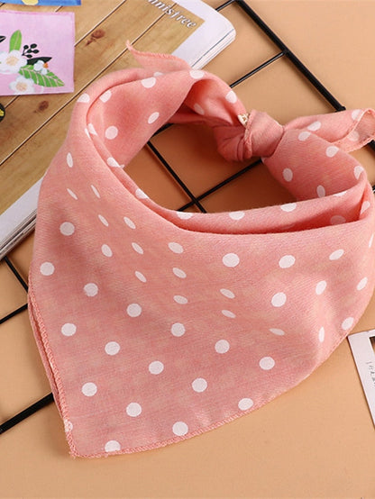 Polka Dots Kerchief Pink Green Blue Scarfs Birthday Gift Accessories for Women