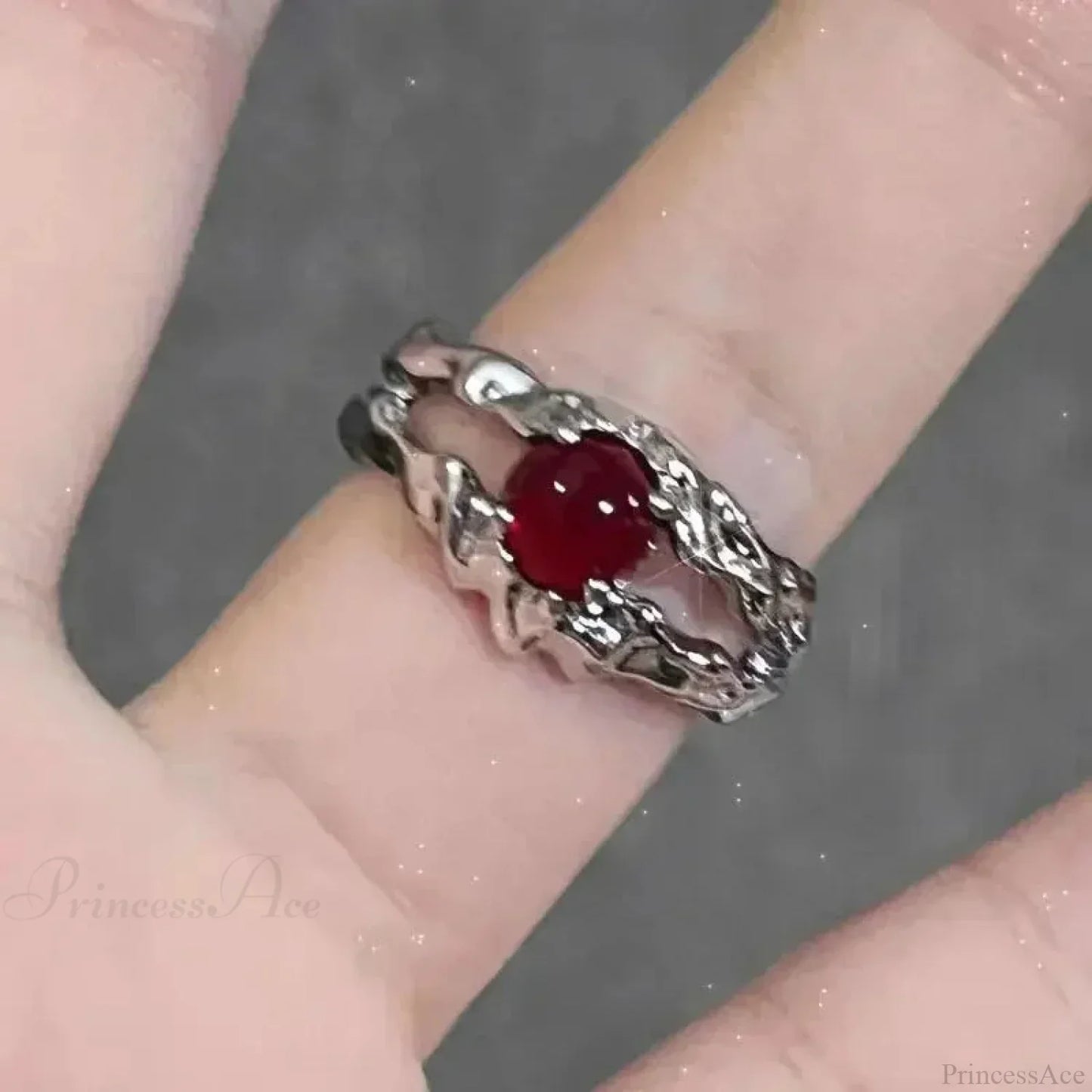 Crimson Crystal Affection Heart Gothic Band
