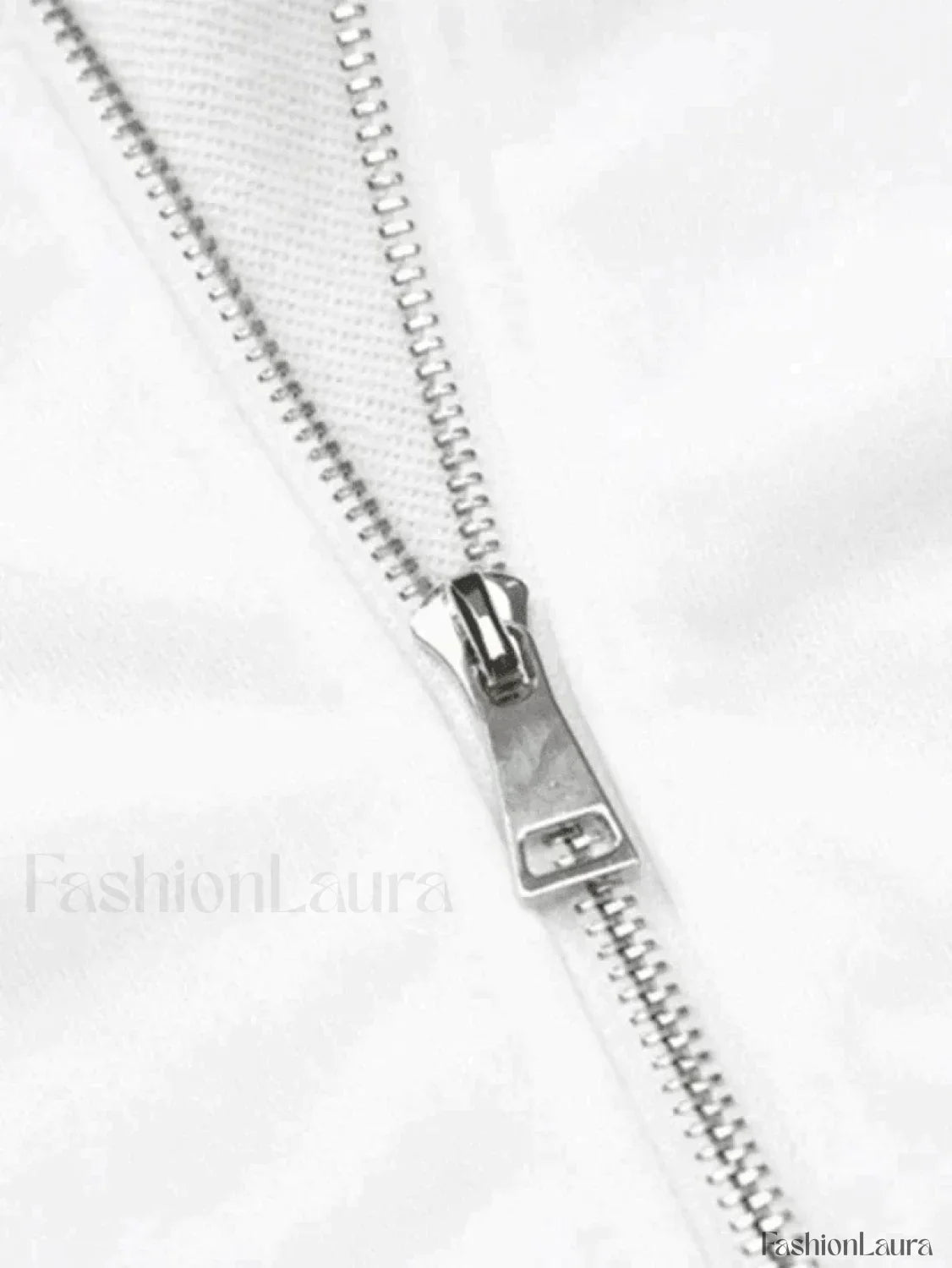Cropped White Zip-Up Hoodie