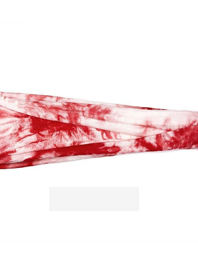 1PC Girls' Headbands Headband For Outdoor Fabric Tie dye green Tie Dye Purple Tie Dye Yellow for Women