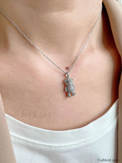 Crystal Bear Necklace