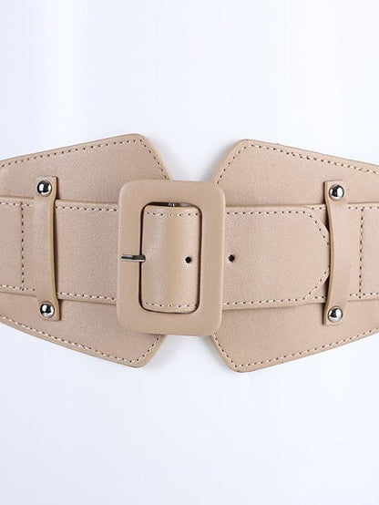 Rectangle Buckle Wide Belt for Women