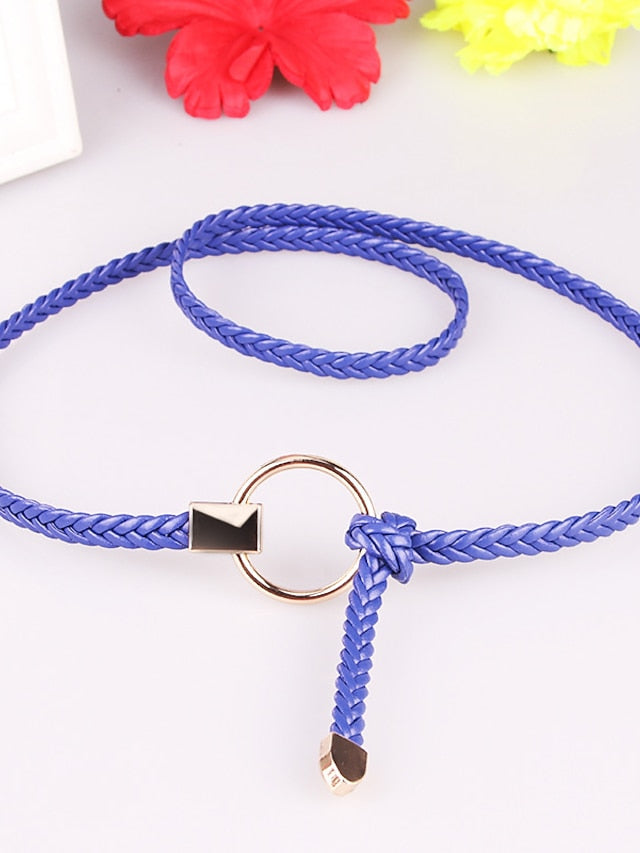 Belt PU Green White Black Gray Pink Skinny Belt Outdoor Dailywear Daily Holiday Pure Color / Spring / Summer / Fall / Winter / Coffee for Women