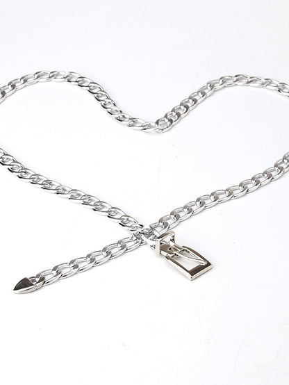 Unisex Chain Belt Metal Chain Prong Buckle Plain Casual Classic Party Daily Silver Gold for Women