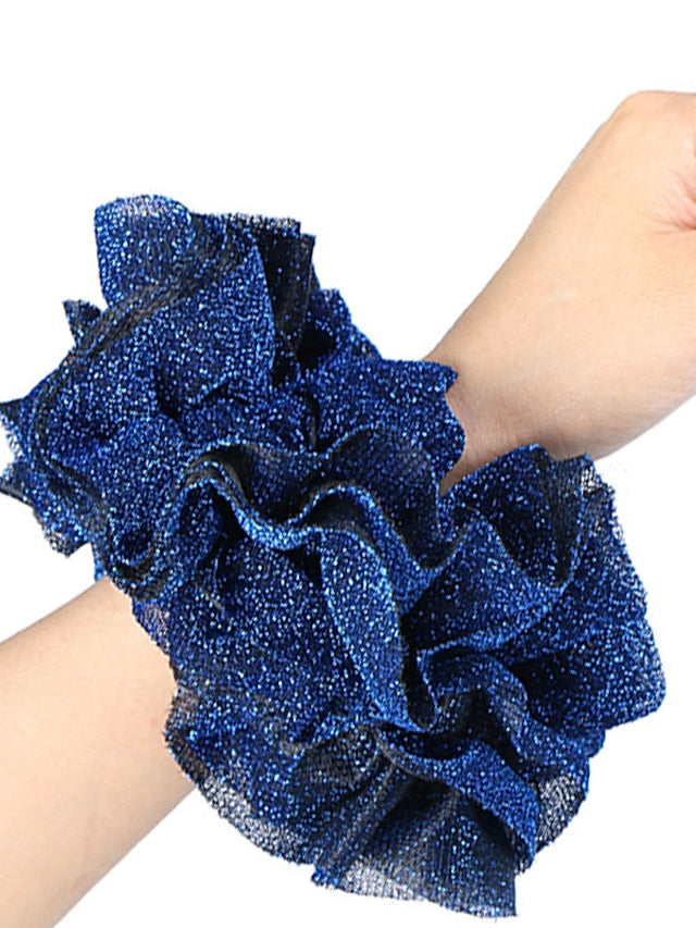 Bling Scrunchies Giant Large Intestine Big Hair Ties Elastic Rubber Bands Glitter Ponytail Holder Hijab Volumizing Scrunchies for Women