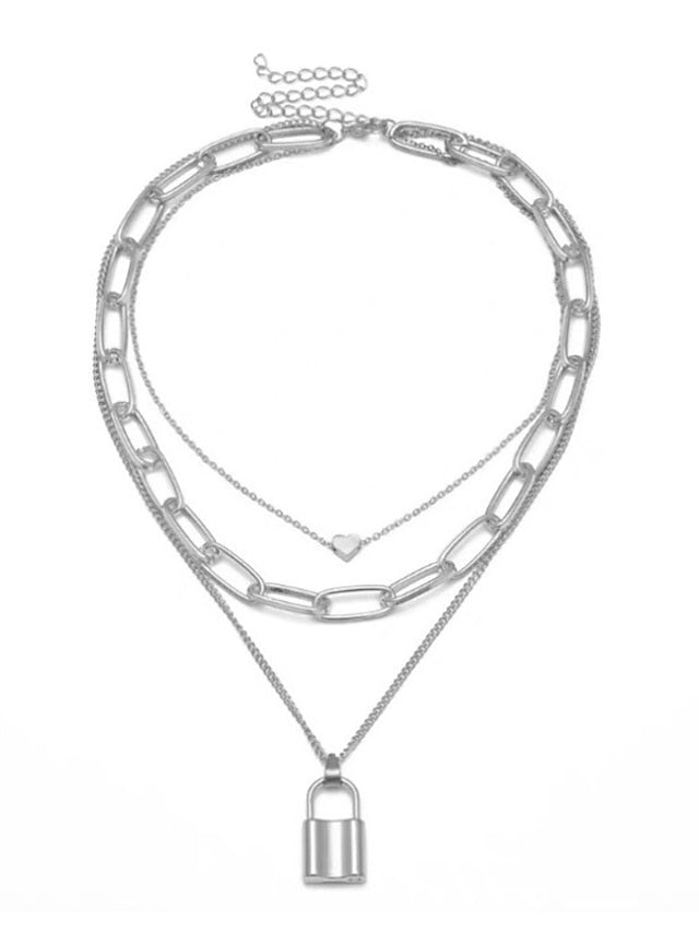 1PC Necklace For Daily Alloy Good Fortune Lock for Women