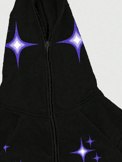 Star Print Oversized Hoodie