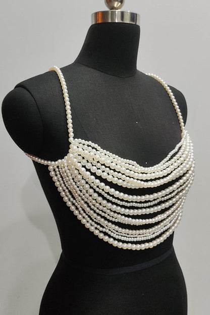 Multi-layer Faux Pearl Bra