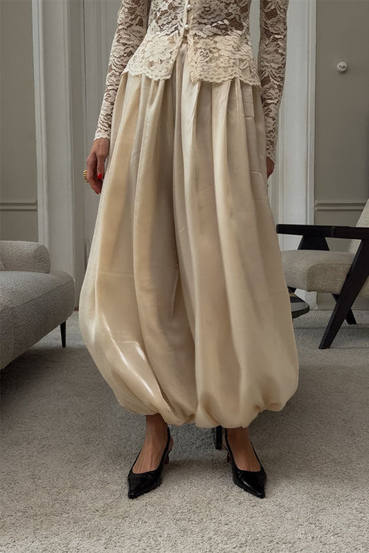 Aurelia Metallic Satin Jogger Pants