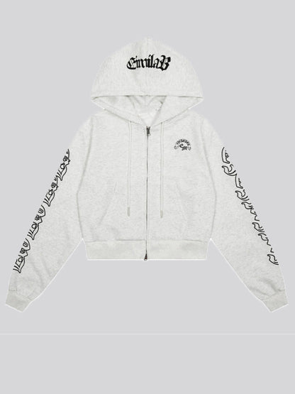 Retro Cross Letter Print Hoodie Sweatshirts