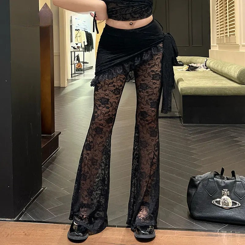 Black Lace Harajuku Pants