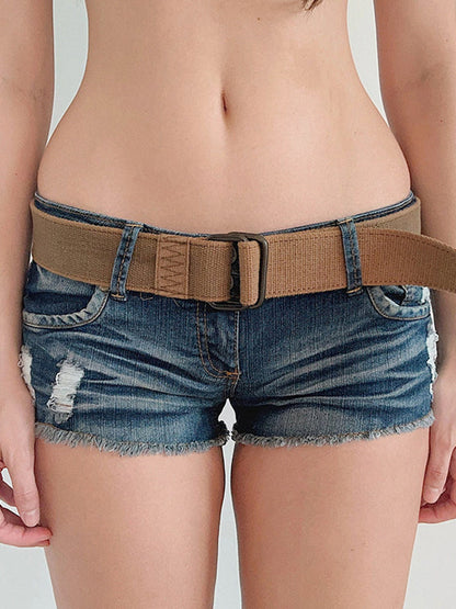 Blue American Vintage Torn Raw Edge Denim Shorts