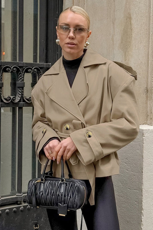 Belted Relaxed Fit Long Sleeve Coat