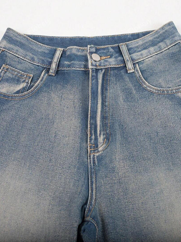 Y2K Vintage Slant Pocket Denim Shorts