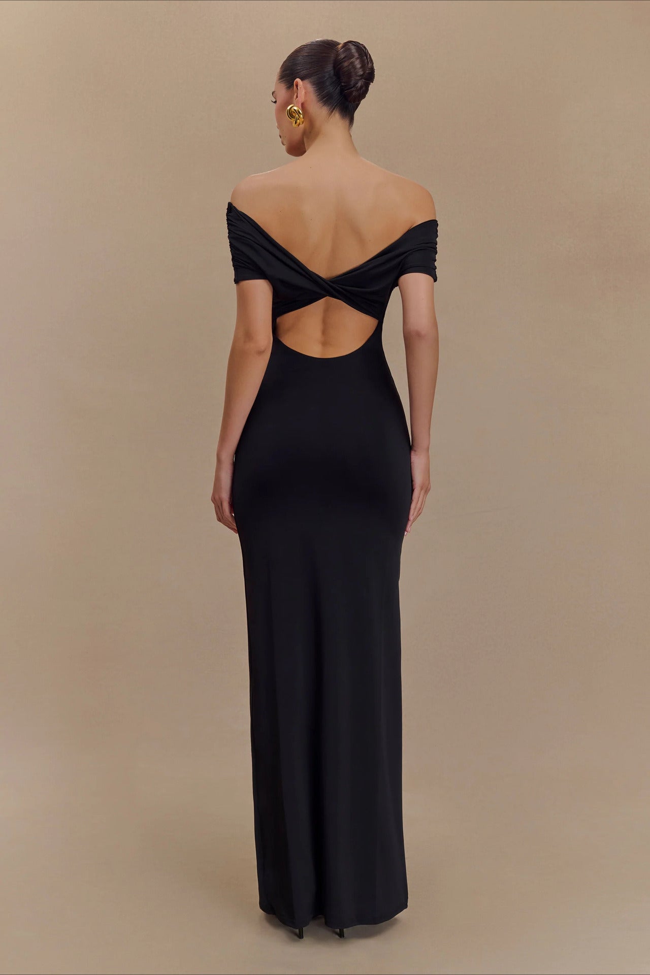 Bodycon Off Shoulder Backless Midi Dress