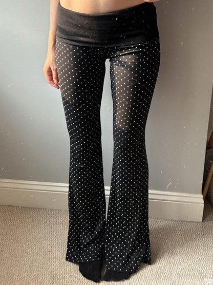 Polka Dots Flare Leg Pants
