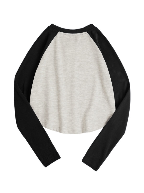 Kitten Print Raglan Long Sleeve Tee