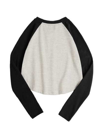 Kitten Print Raglan Long Sleeve Tee
