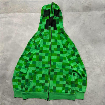 Graphic Zip Up Oversized Hoodie