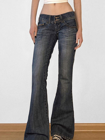 Low Rise Washed And Slimming Versatile Flare Jeans