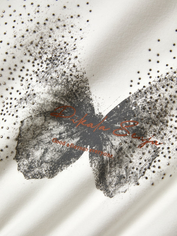 Butterfly Print Oversized Hoodie