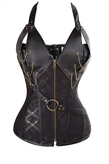 Vintage Court Halter Brown Corset